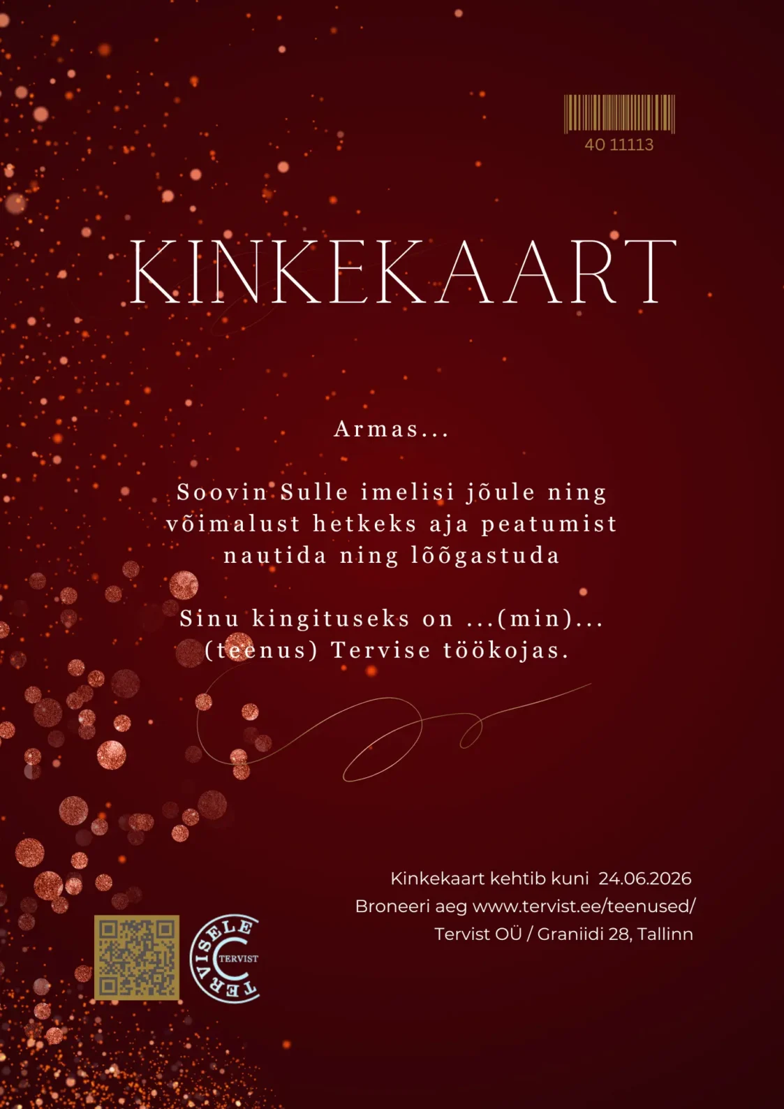 Massaaži kinkekaart